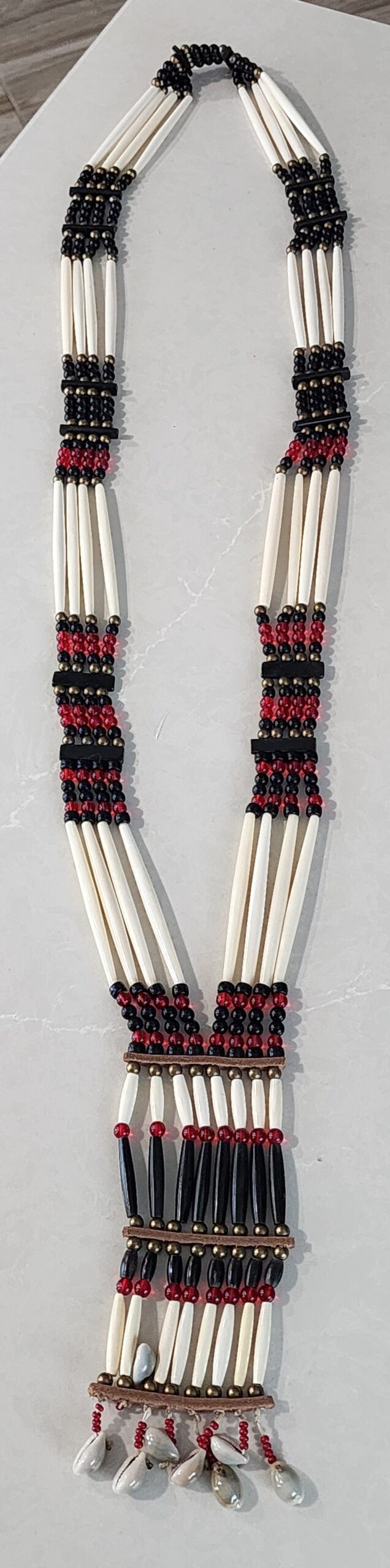 Bone, Glass and Brass Bead Bandolier