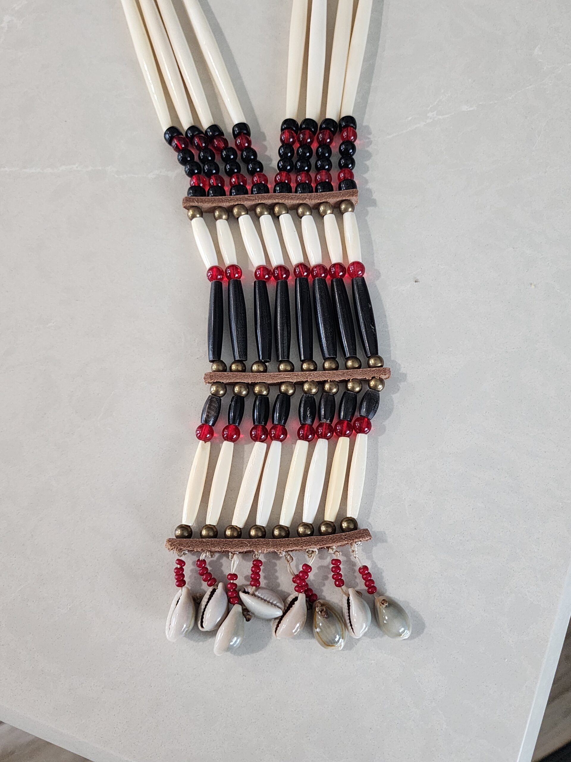 Bone, Glass and Brass Bead Bandolier - Image 3