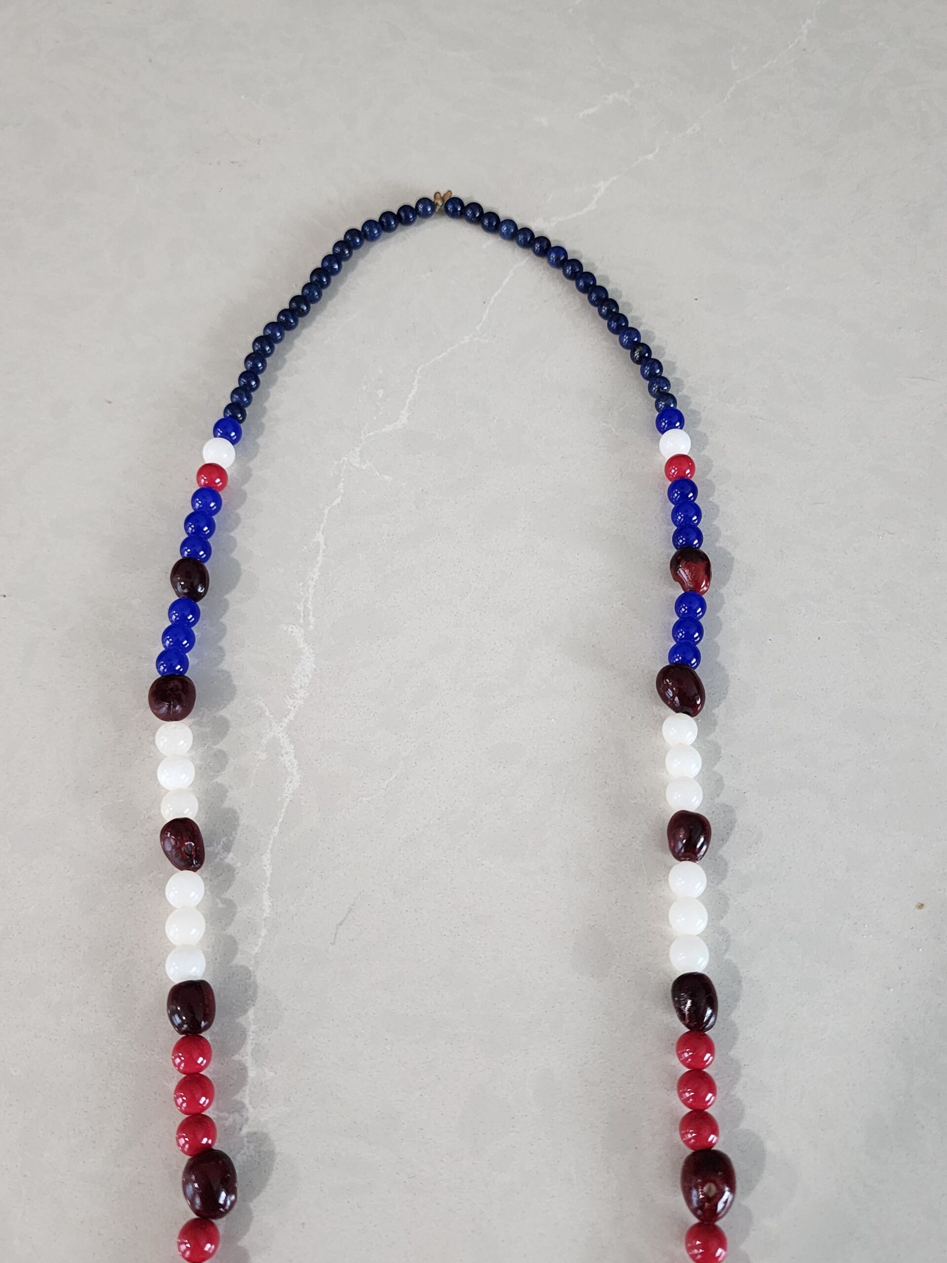Patriotic Red, White, & Blue Nacklace with Metallic U.S. Flag - Image 3